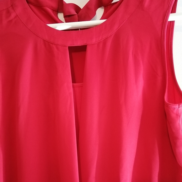 ❤️41 HAWTHORN Bright Red Sleeveless Keyhole Blouse - Picture 4 of 8